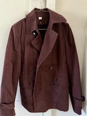 Uniqlo Womens Double-Breasted Chocolate Brown Coat
